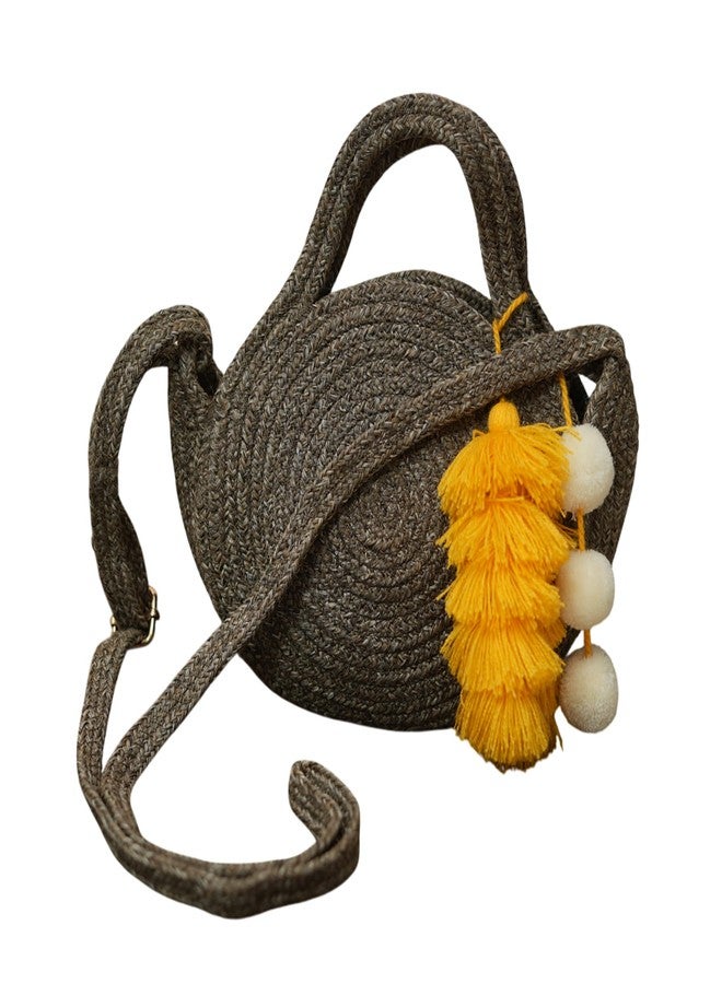 Ariya Women Sling Bag with Tassel Charm (4063 | Light Gray) Handcrafted PP & Cotton Blend Shoulder Purse, Perfect for Ladies & Girls, Lightweight Crossbody Bag for Daily Use, Casual, Travel - Image 1